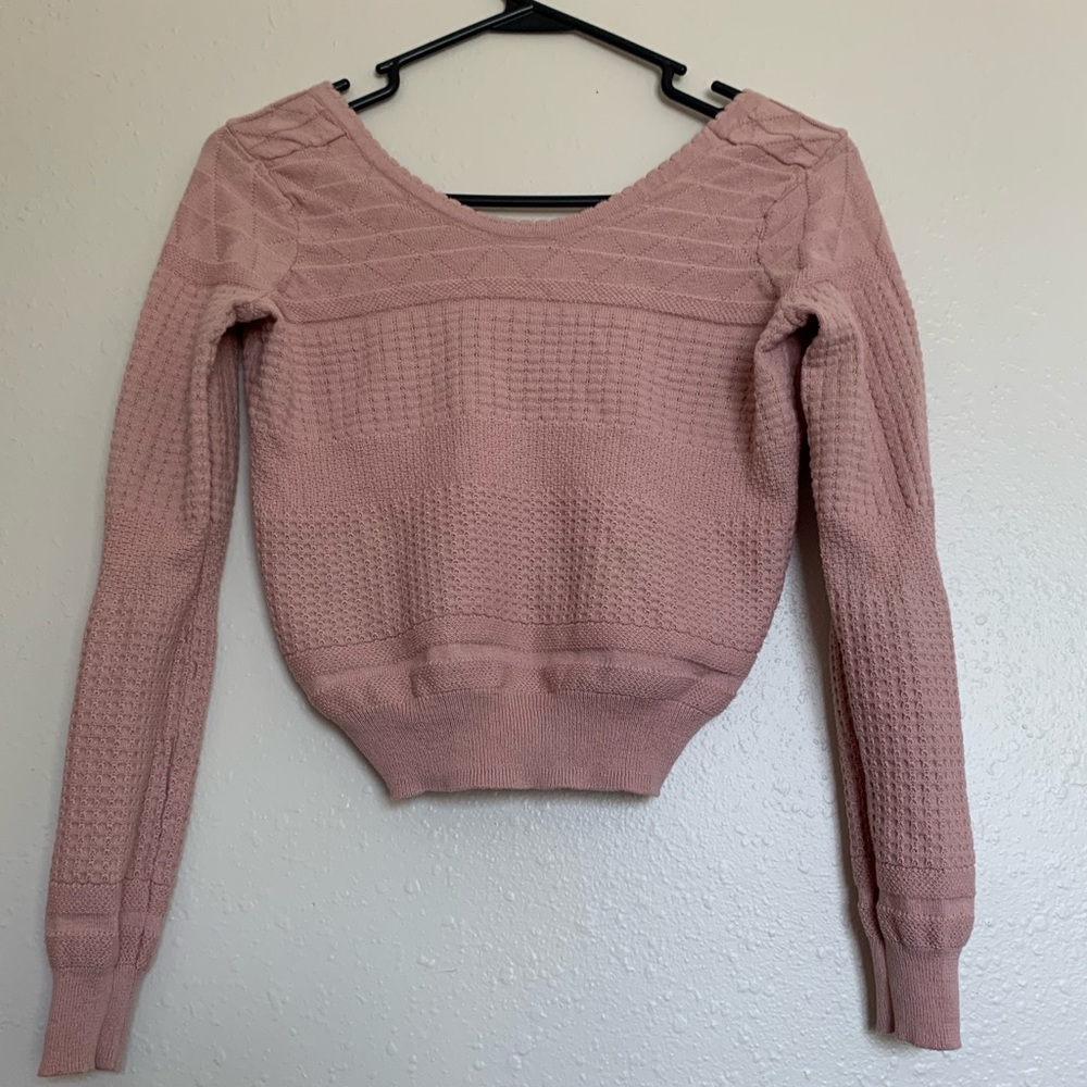 Cropped Scoop Neck Sweater